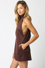 Brown Gina Halter Dress