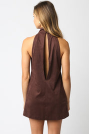 Brown Gina Halter Dress