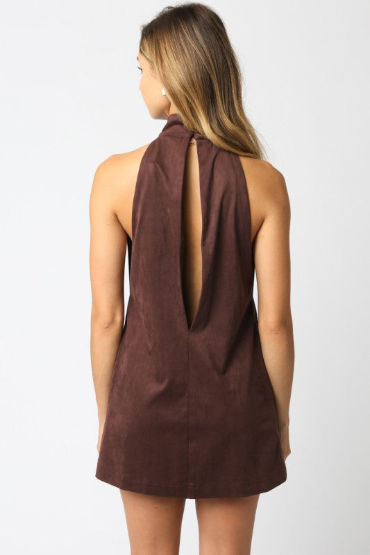 Brown Gina Halter Dress