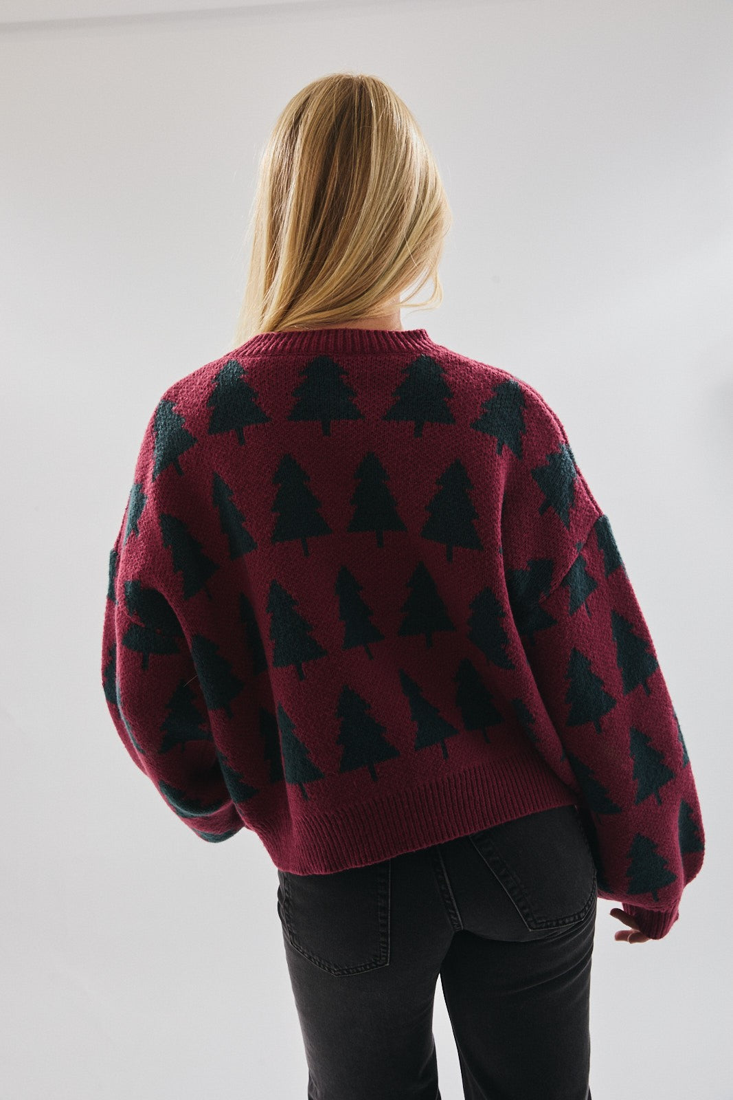 Crew Neck Christmas Tree Sweater