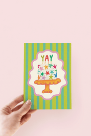 YAY Star Cake Celebration Congrats Cake Greeting Card