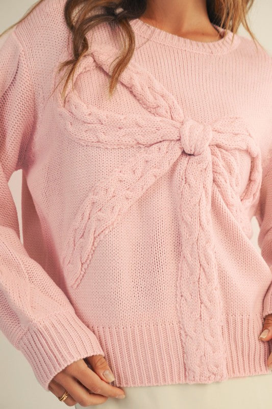 Light Pink Bow Sweater