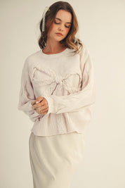 Cream Bow Knit Sweater