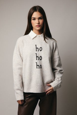 Crew Neck  'ho ho ho' Sweater