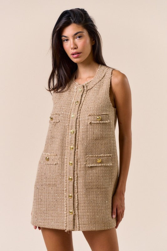 Tweed Sleeveless Dress