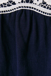 Navy Lace Detail Mini Skirt