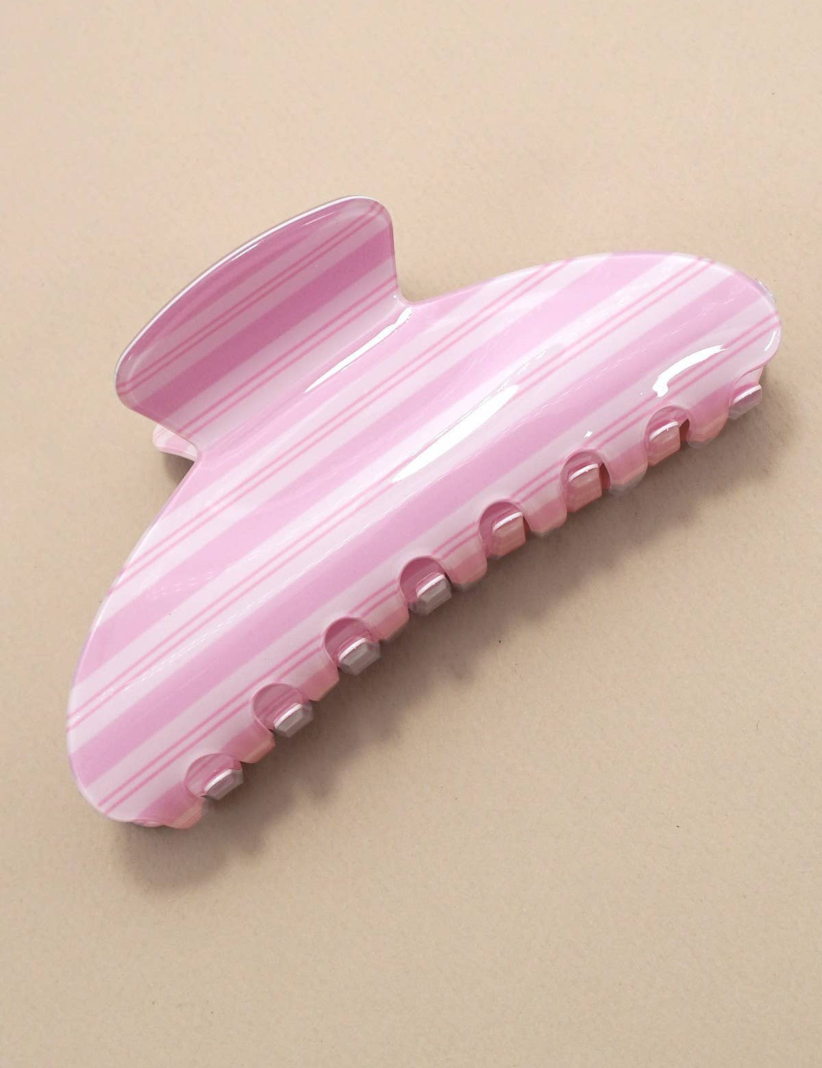 Pink Striped Claw Clip