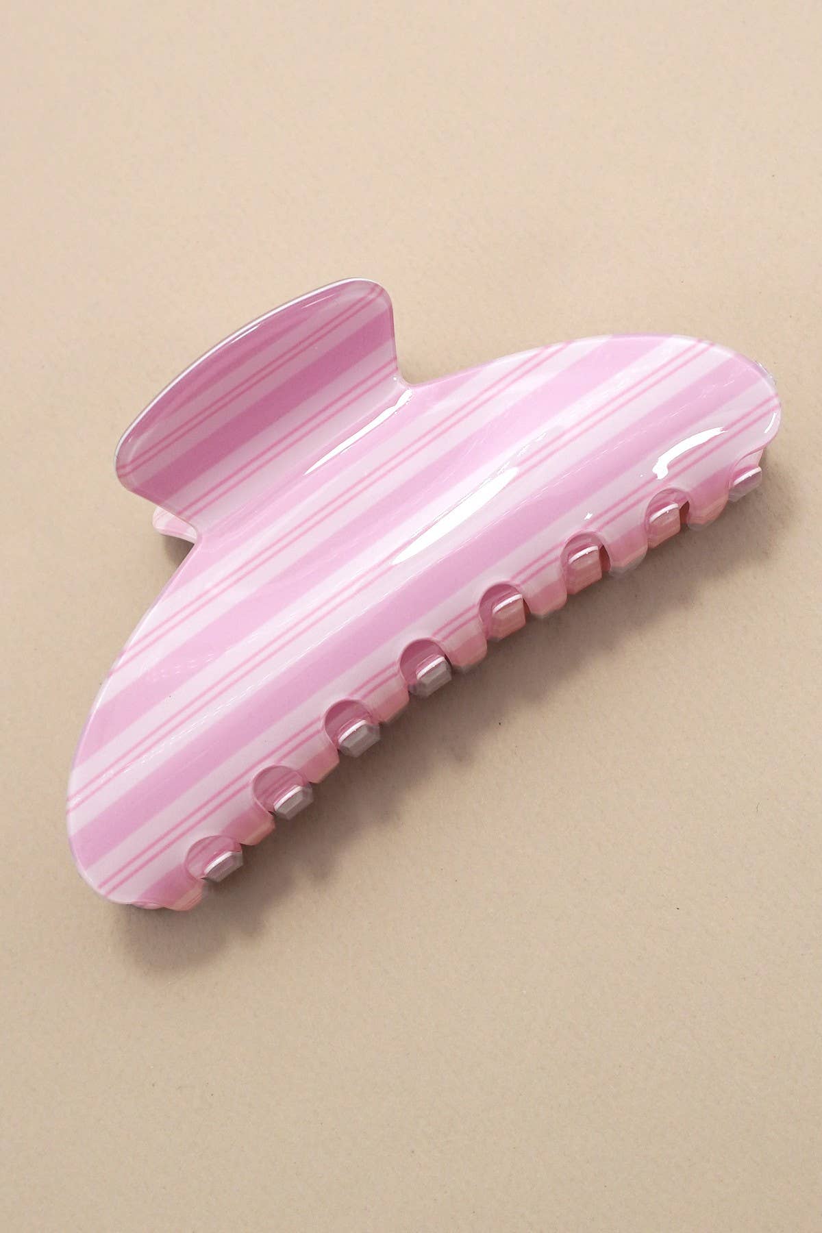 Pink Striped Claw Clip