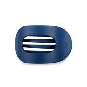 Flat Round Hair Clip | Medium | Midnight Rain — rounded oval shape and bendable teeth for a secure yet gentle hold