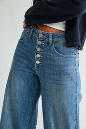 Relaxed Button Down Wide Leg