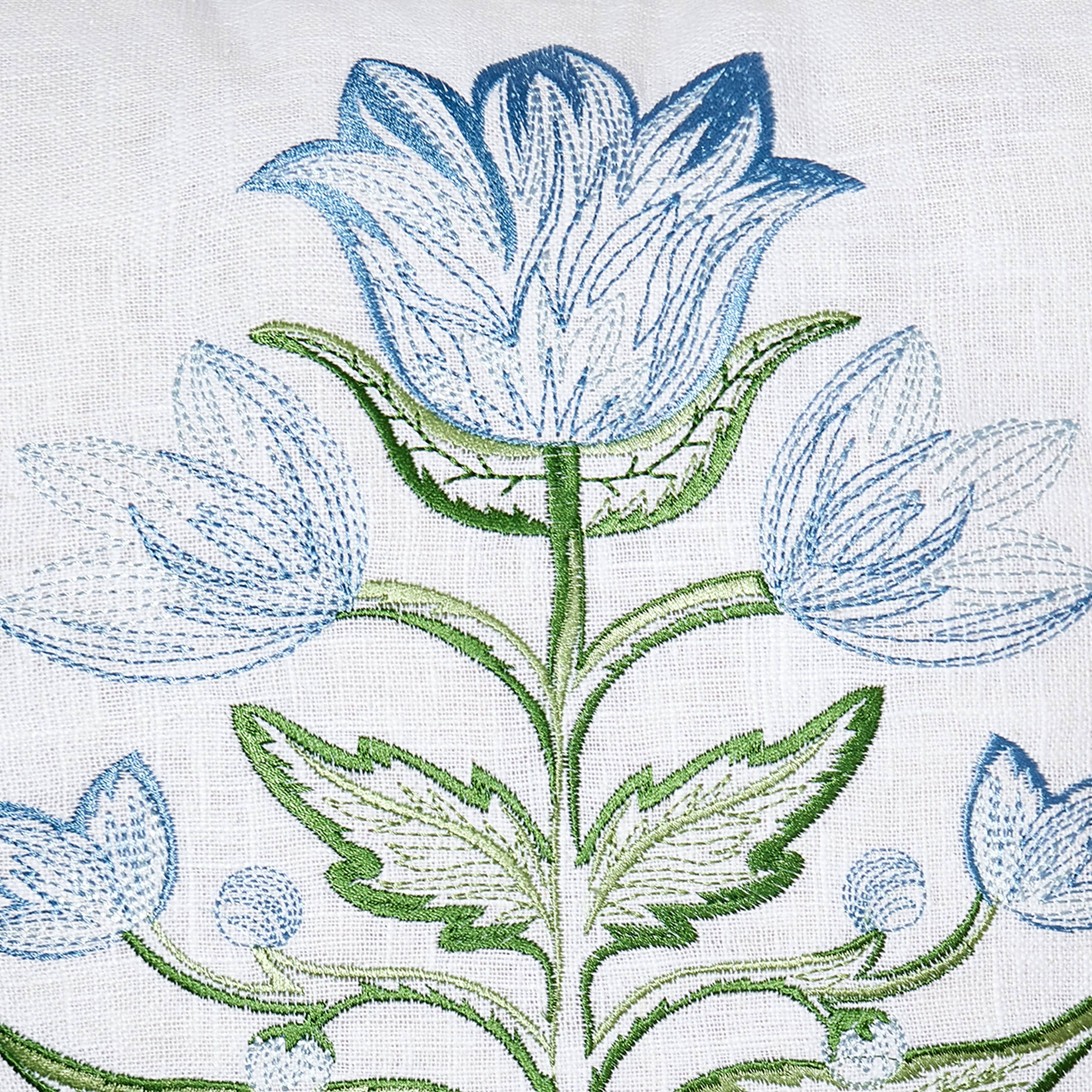 Mughal Flower Embroidered Pillow