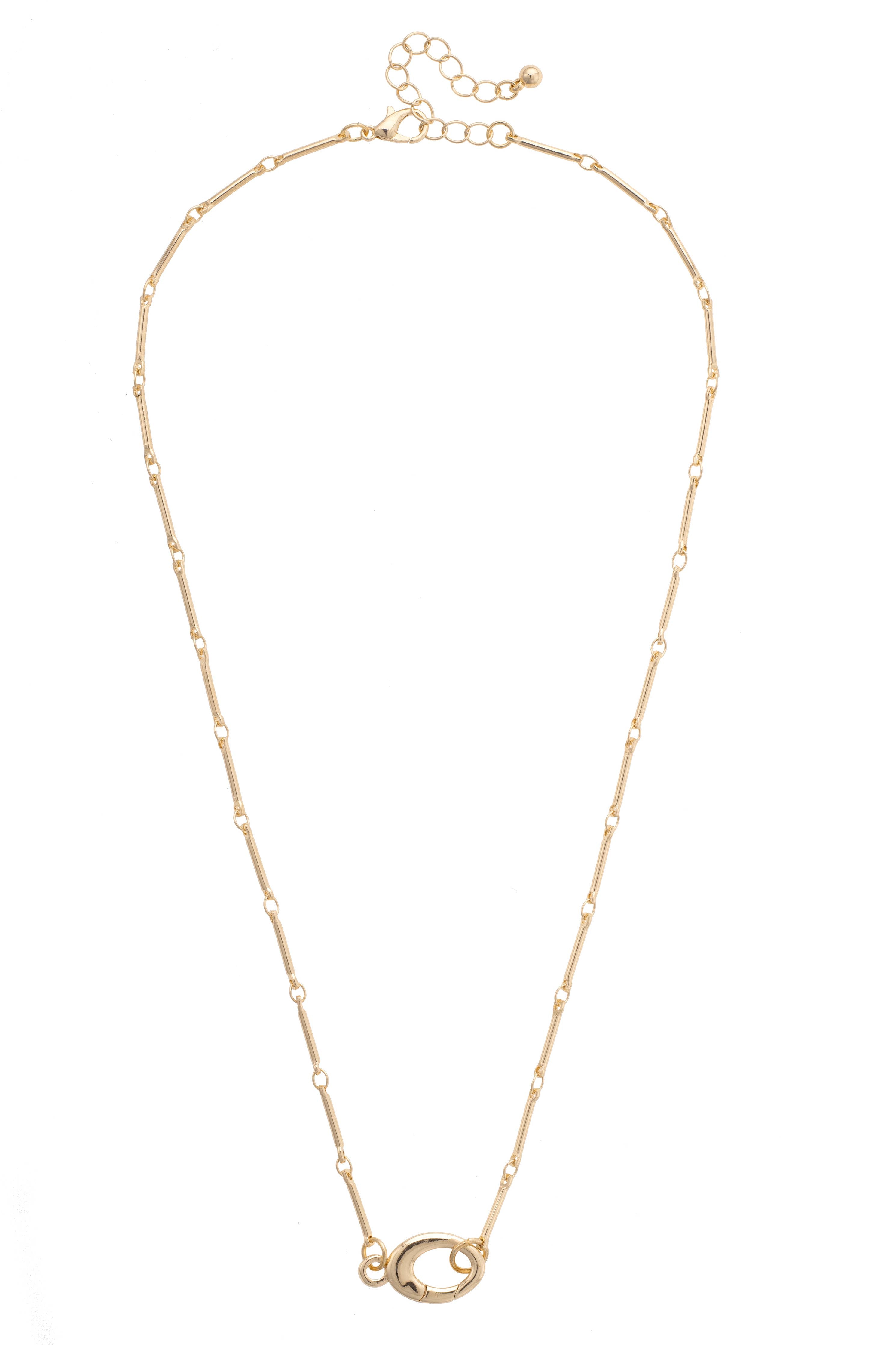 Dolly Delicate Link Charm Necklace Base in Shiny Gold