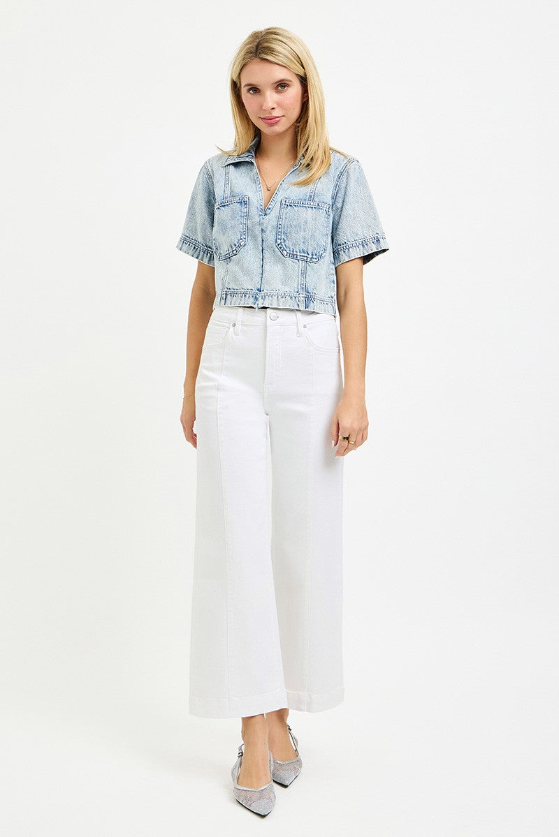 White Wide Leg Jeans RDP5687HD