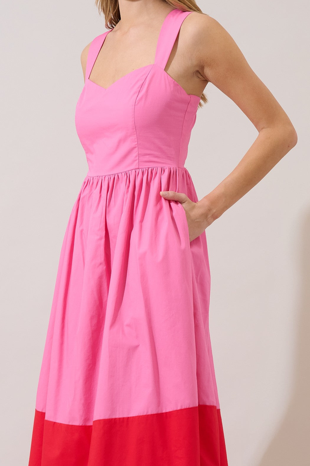 Murry Smocked Contrast Maxi Dress