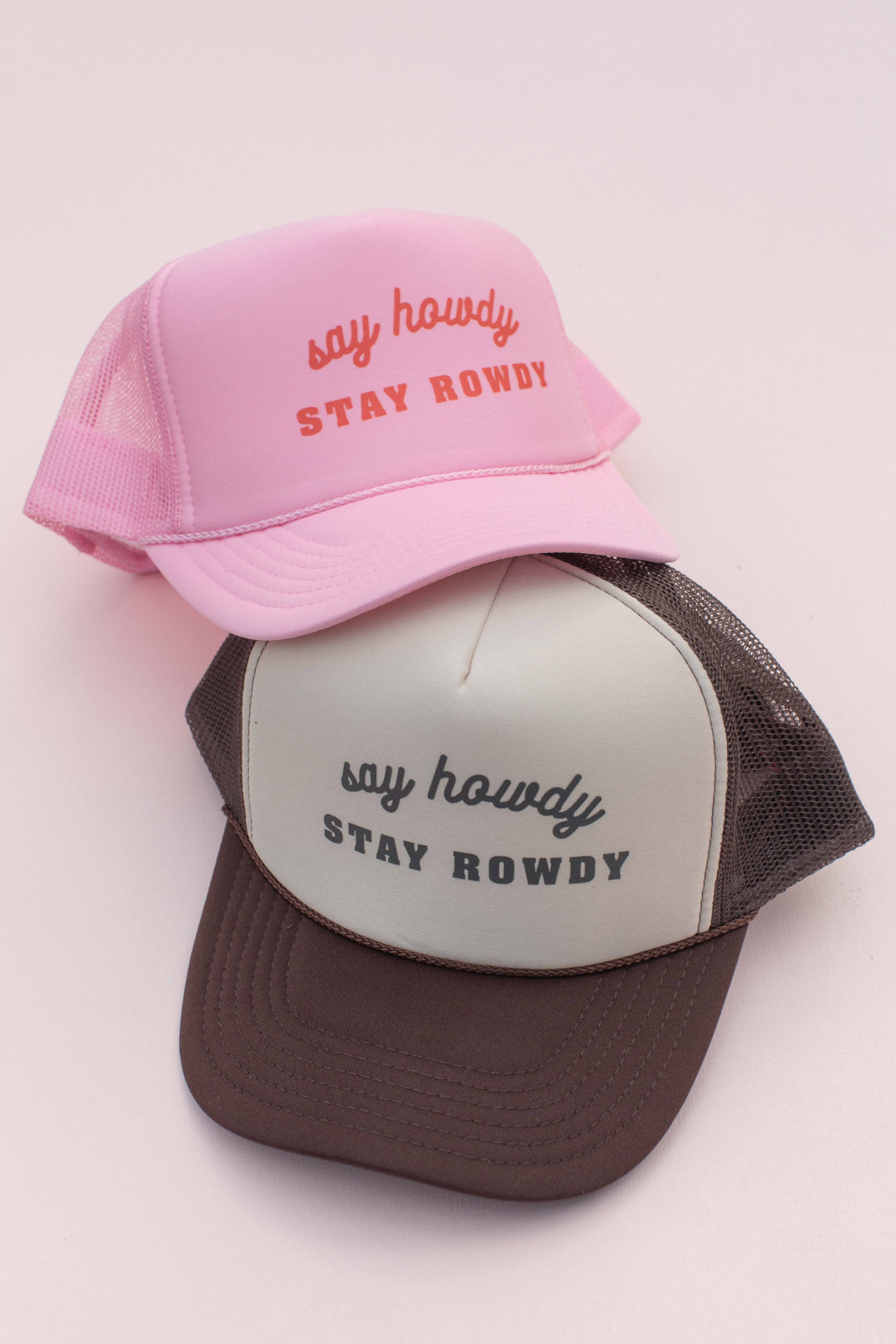 Brown Stay Rowdy Trucker Hat