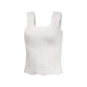 White Flower Jacquard Tank