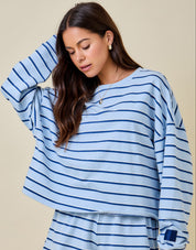 Light Blue Striped Long Sleeve & Pant Set