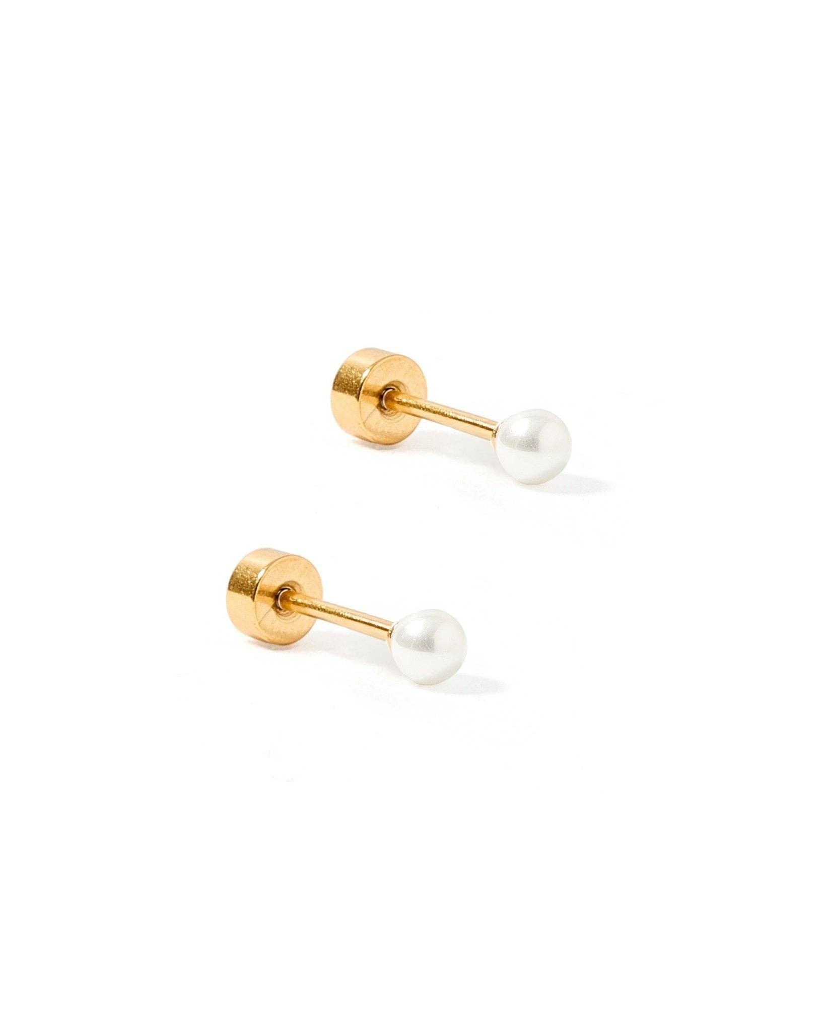 Screwback Stud Earrings Payton Pearl 3mm
