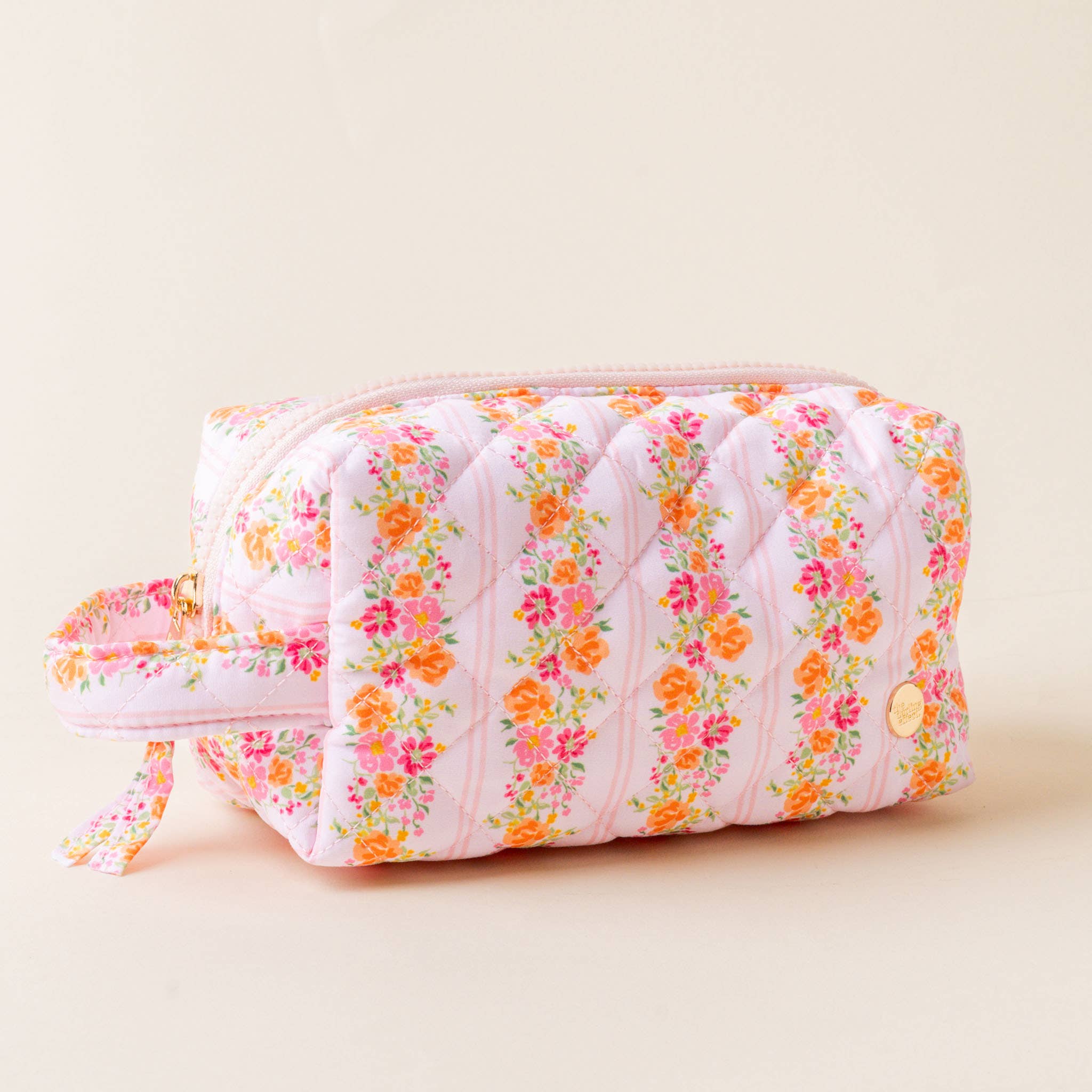Essentials Quilted Cosmetic Pouch-Petal Parade Pink