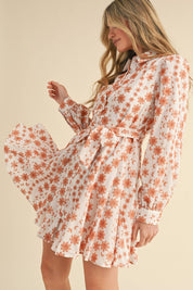 Floral Embrodiered Mini Dress