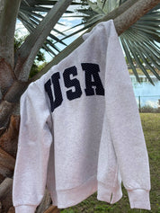 Gray Navy Blue Polka Dot USA Mockneck