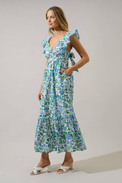 Mawar Ruffle Maxi Dress Gianne Floral