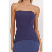 Navy Strapless Maxi Dress