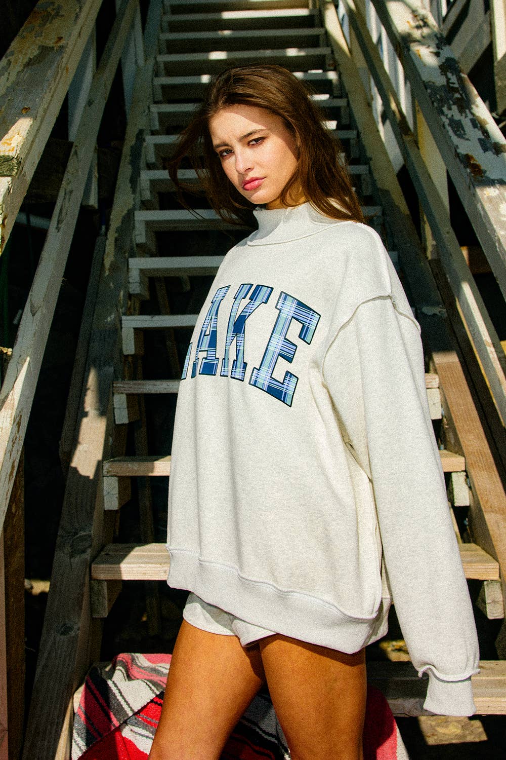 Lake & Mountain Mock-Neck Sweatshirt