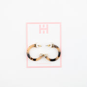 Tortoise Shell Small Hoop Earrings