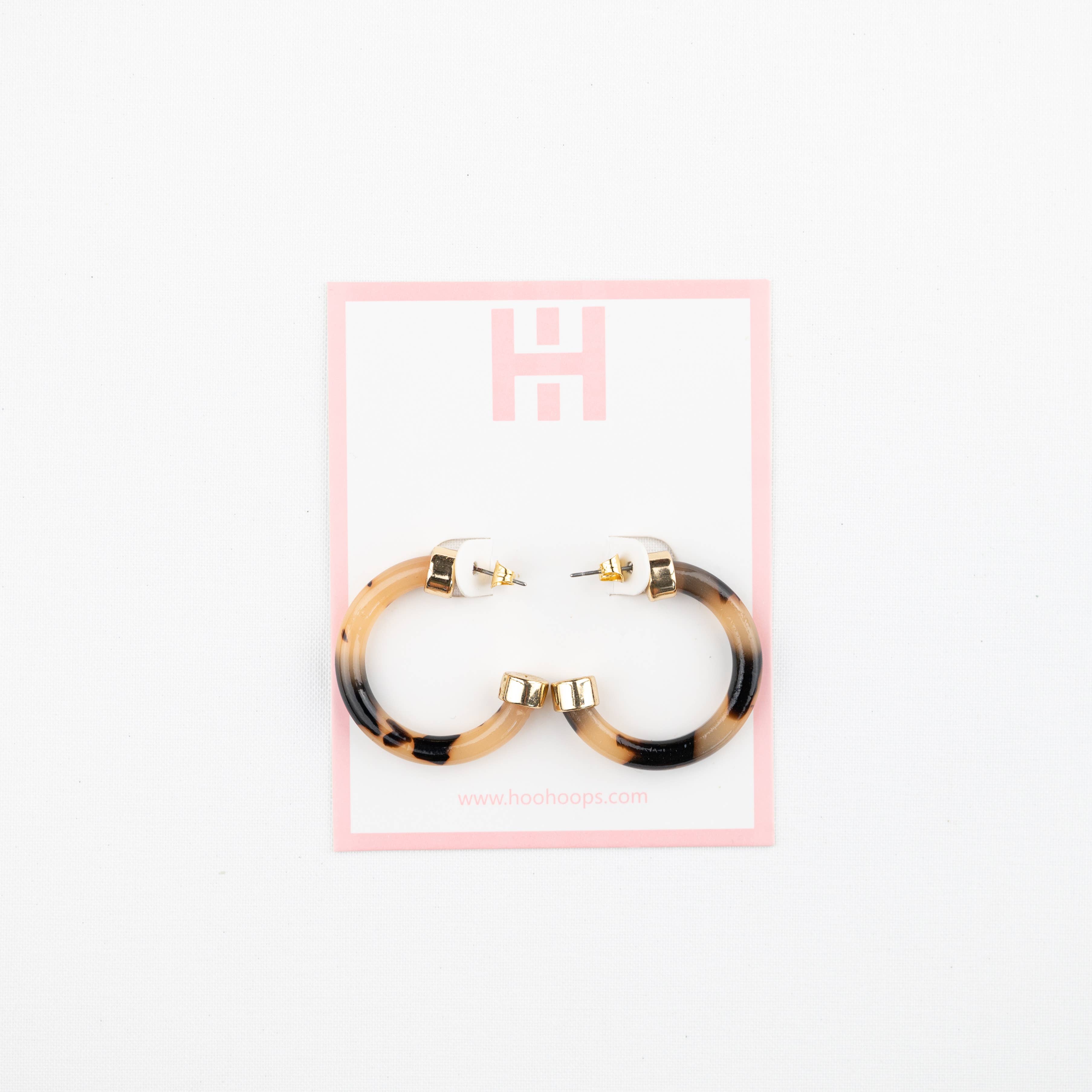 Tortoise Shell Small Hoop Earrings