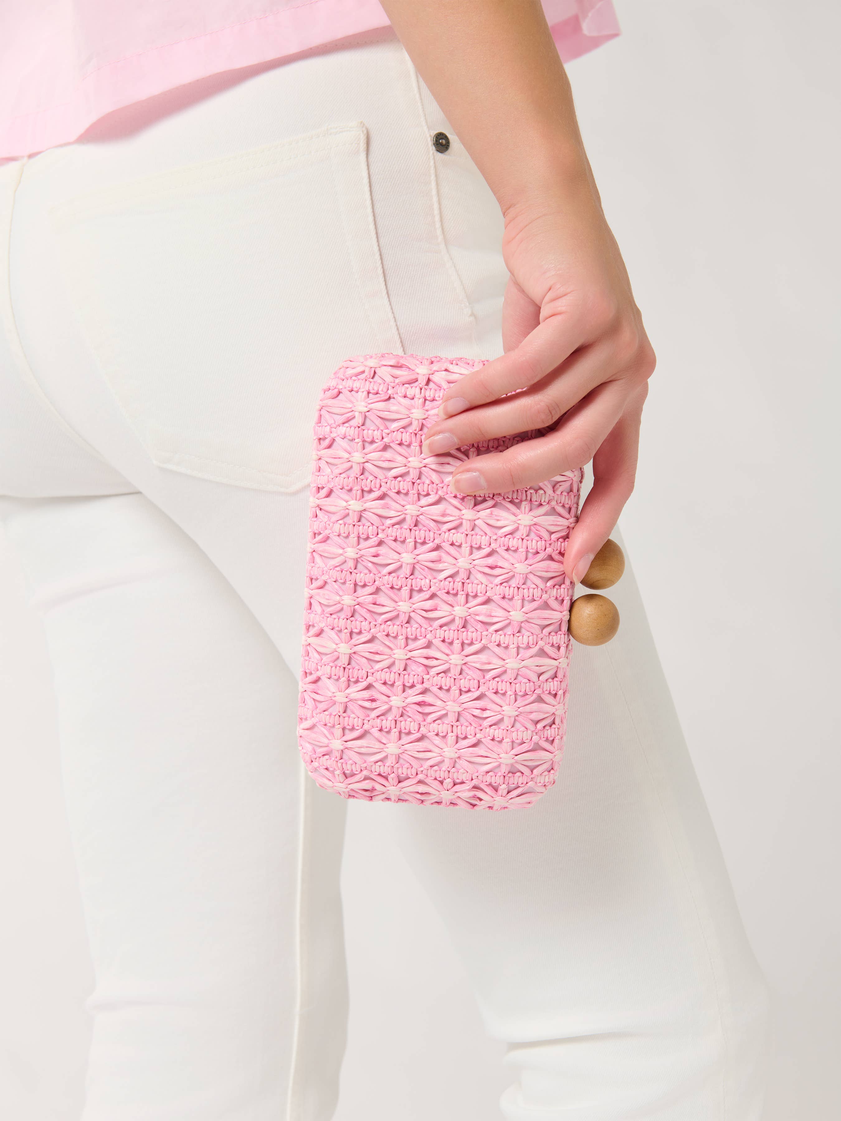 Pink Textured Clutch
