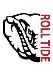 #137 - CUSTOM APPAREL — red text and roll tide