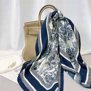 Blue Ink Art Velvet Scarf showing color: blue