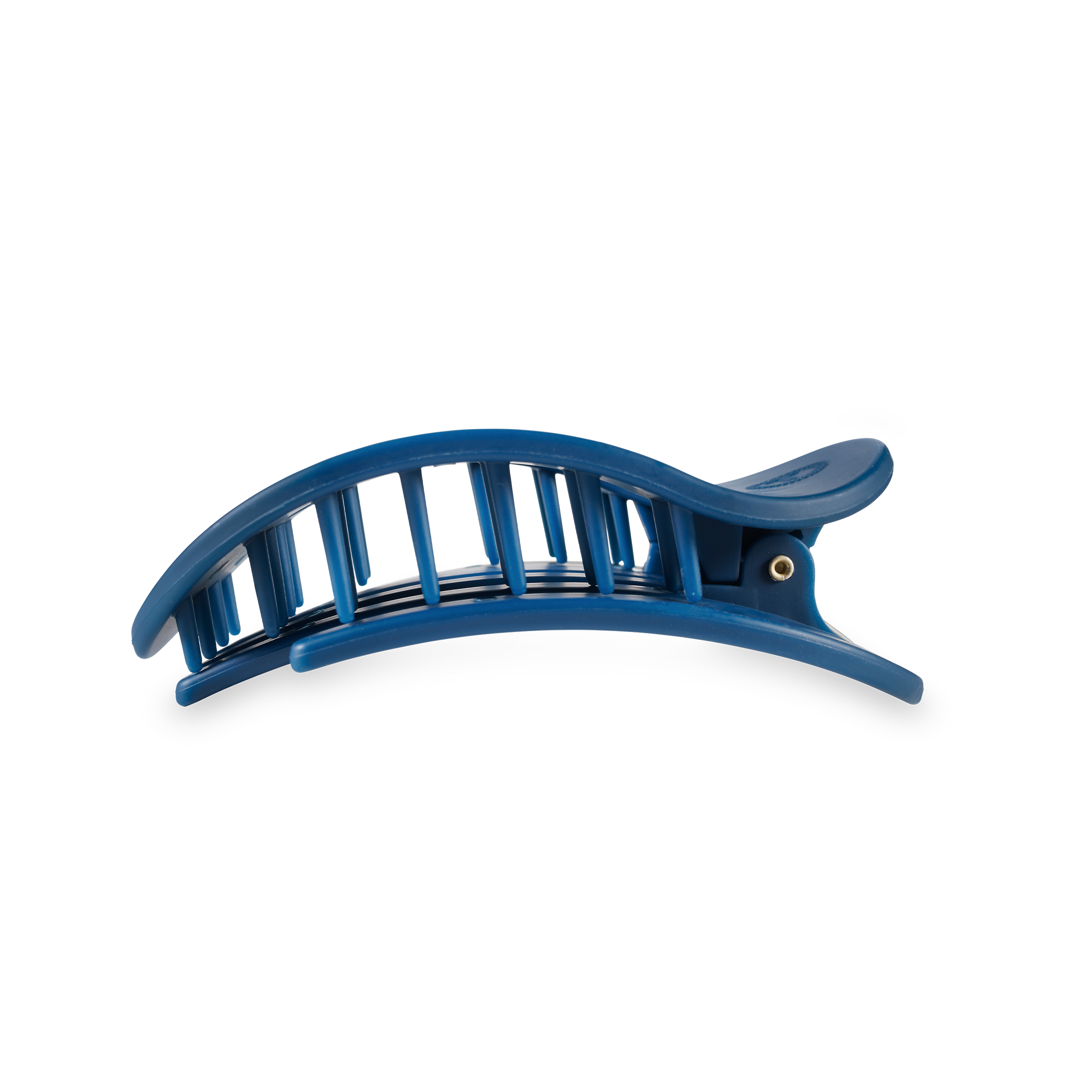 Flat Round Hair Clip | Medium | Midnight Rain showing bendable teeth for a secure yet gentle hold