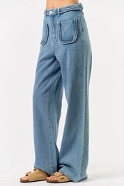Front Pocket Denim Pants