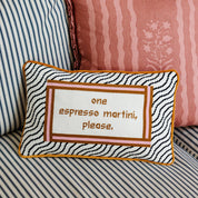Espresso Martini Needlepoint Pillow