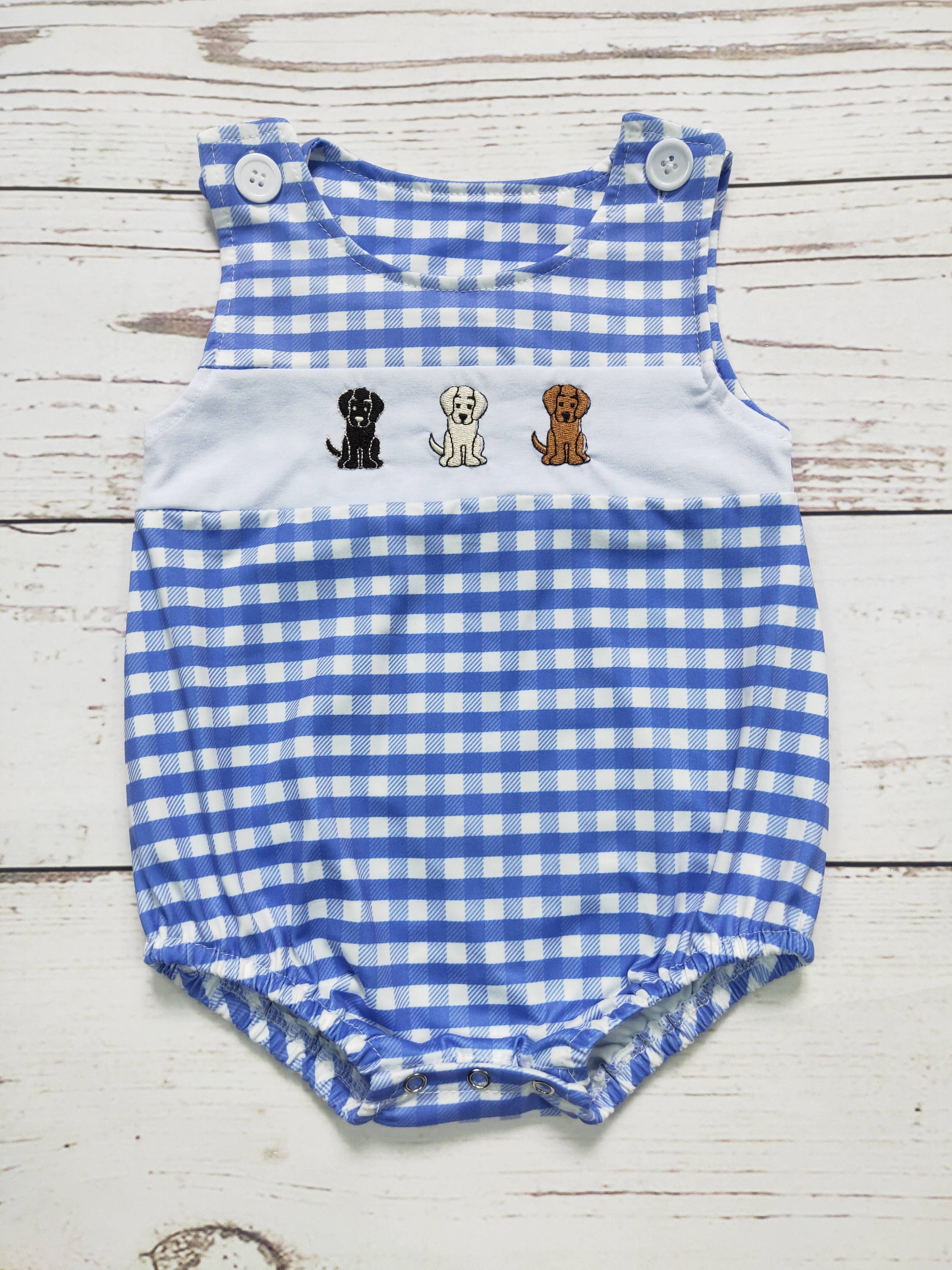 Baby Boy Dog Appliqué Romper