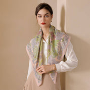 Pink Vintage French Print Scarf in Polyester satin