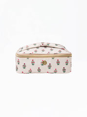 Make Me Blush Bag | Cottage Stripes — dimensions: 10" x 7" x 3.5" and bow doubles as a carry handle