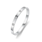 Silver Stainless Steel Bangle — 18k non-tarnish and waterproof