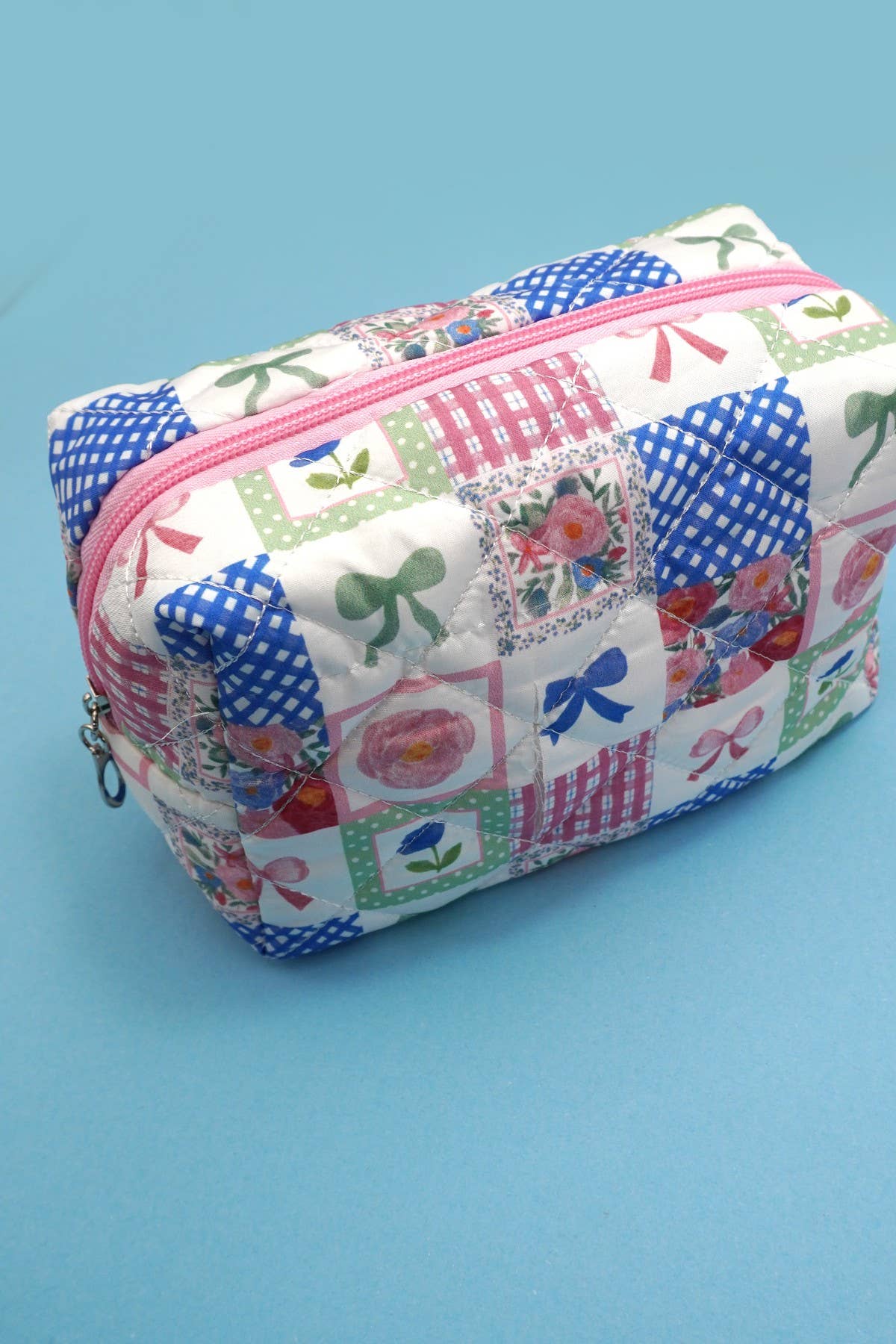 Bow Checkered Floral Bag