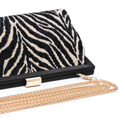 Black Zebra Frame Evening Bag