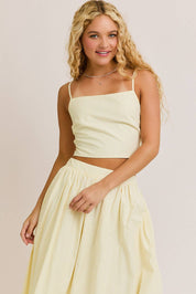 Yellow Striped Top and Bubble Skirt Set