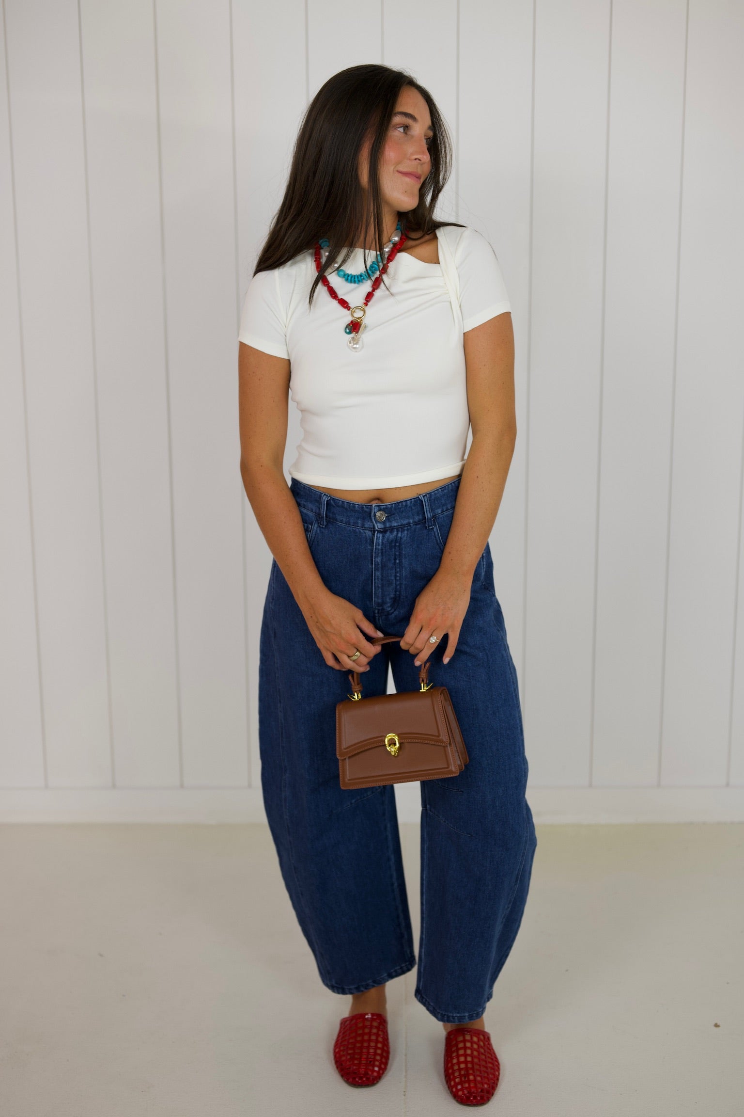 Cream Asymmetrical Knit Top
