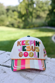 Cream Keepin Jesus Cool Trucker Hat