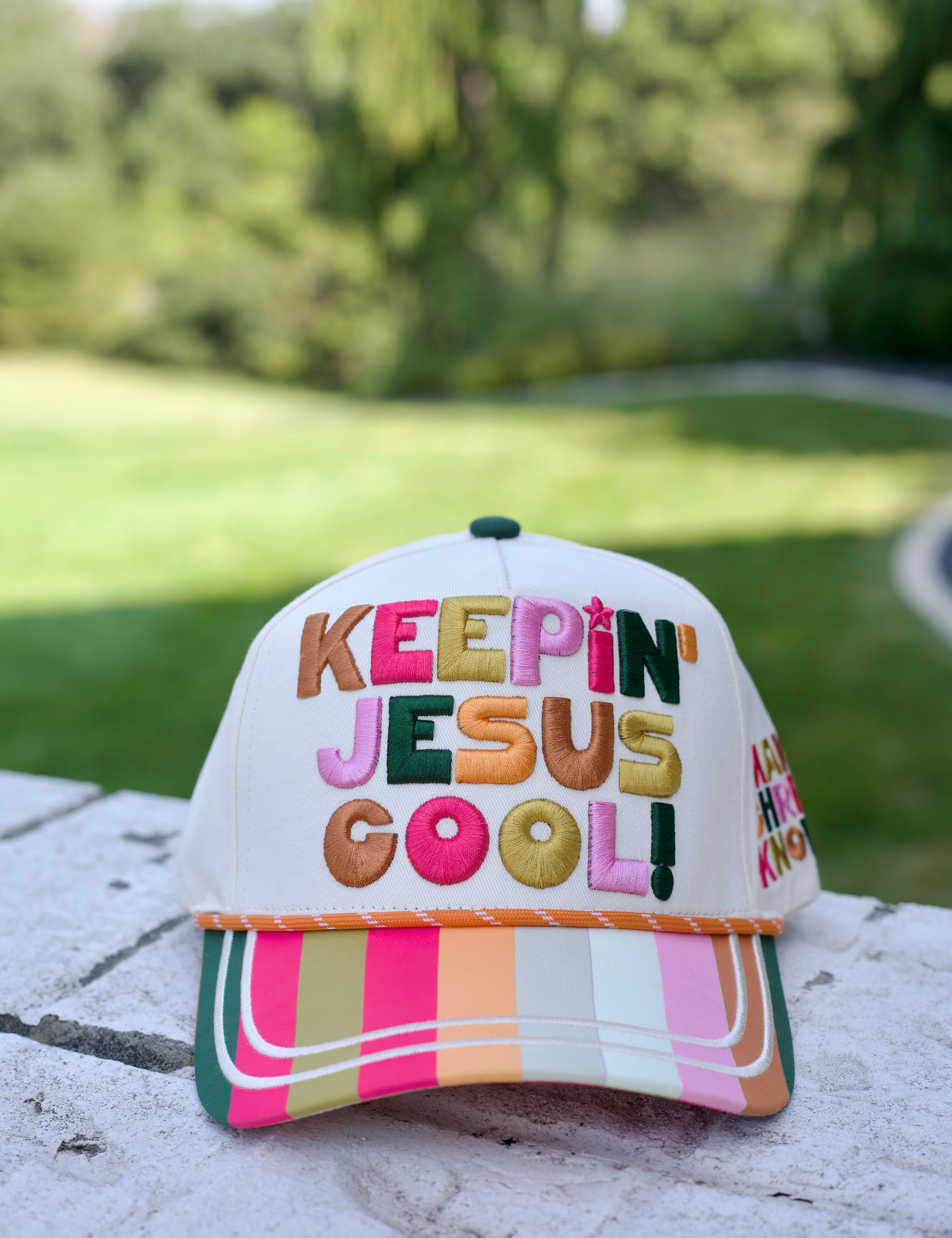 Cream Keepin Jesus Cool Trucker Hat