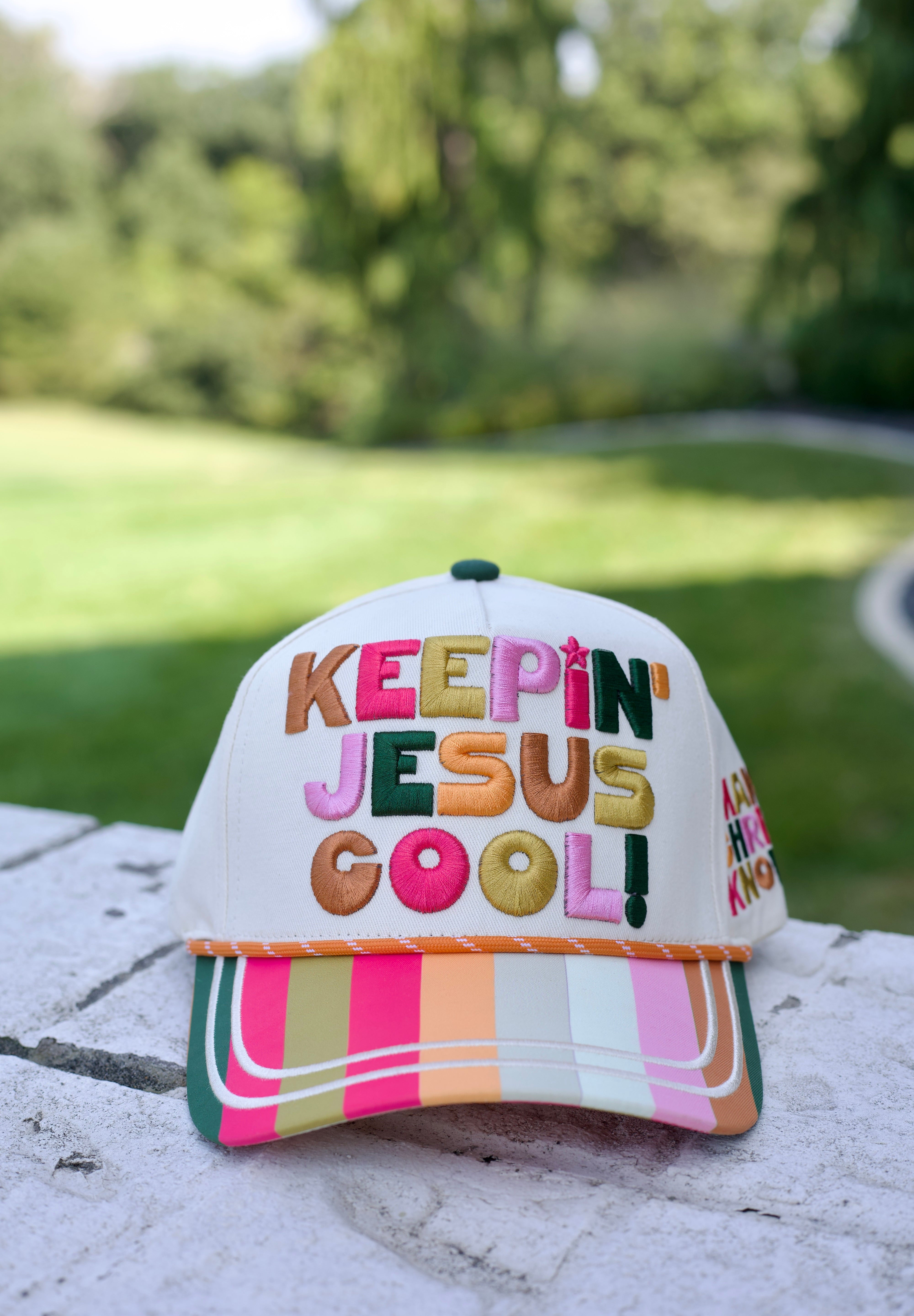 Cream Keepin Jesus Cool Trucker Hat