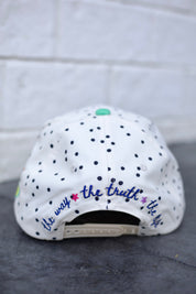 White Jesus Saves Polka Dot Trucker Hat