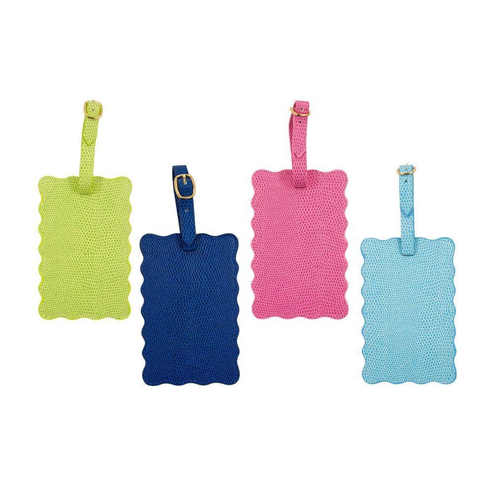 Green Lizard Scallop Luggage Tag