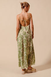 Sage Green Floral Maxi Dress